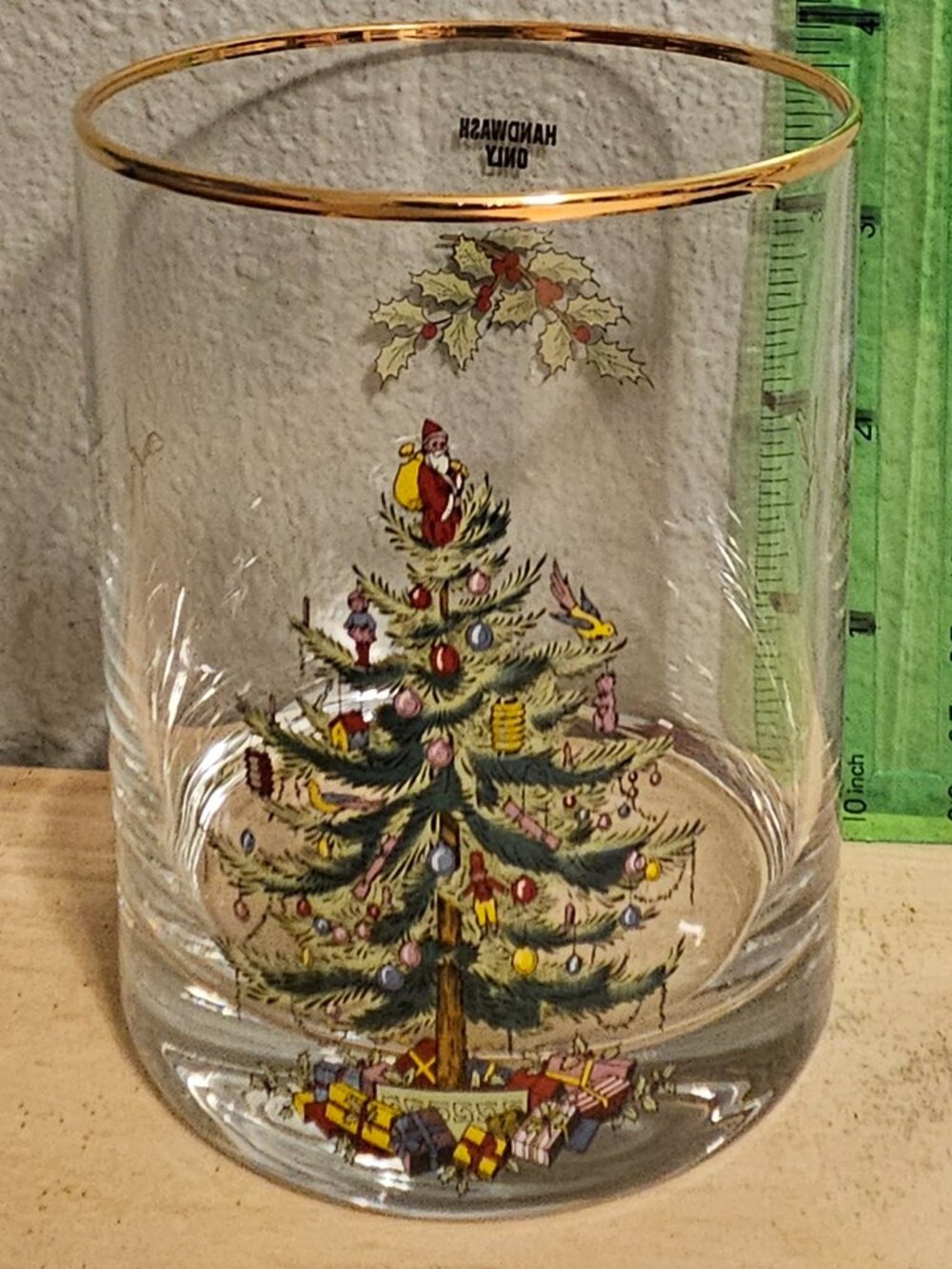 Spode Christmas Tree Double Old Fashion Glasses